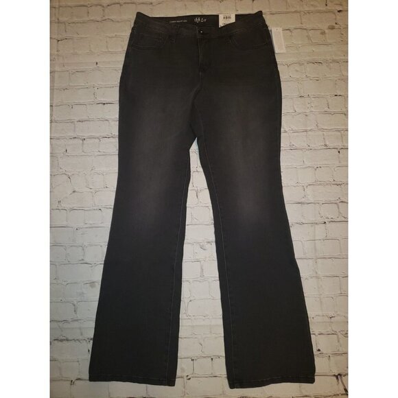 Nwt Style  & Co Women's Black Bootcut Jeans Floral Embellished Pockets Size 10 - Picture 1 of 5